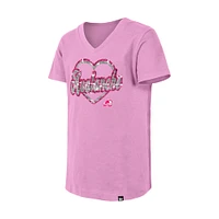 T-shirt à col en V sequins rose Colorado Avalanche Flip pour fille New Era