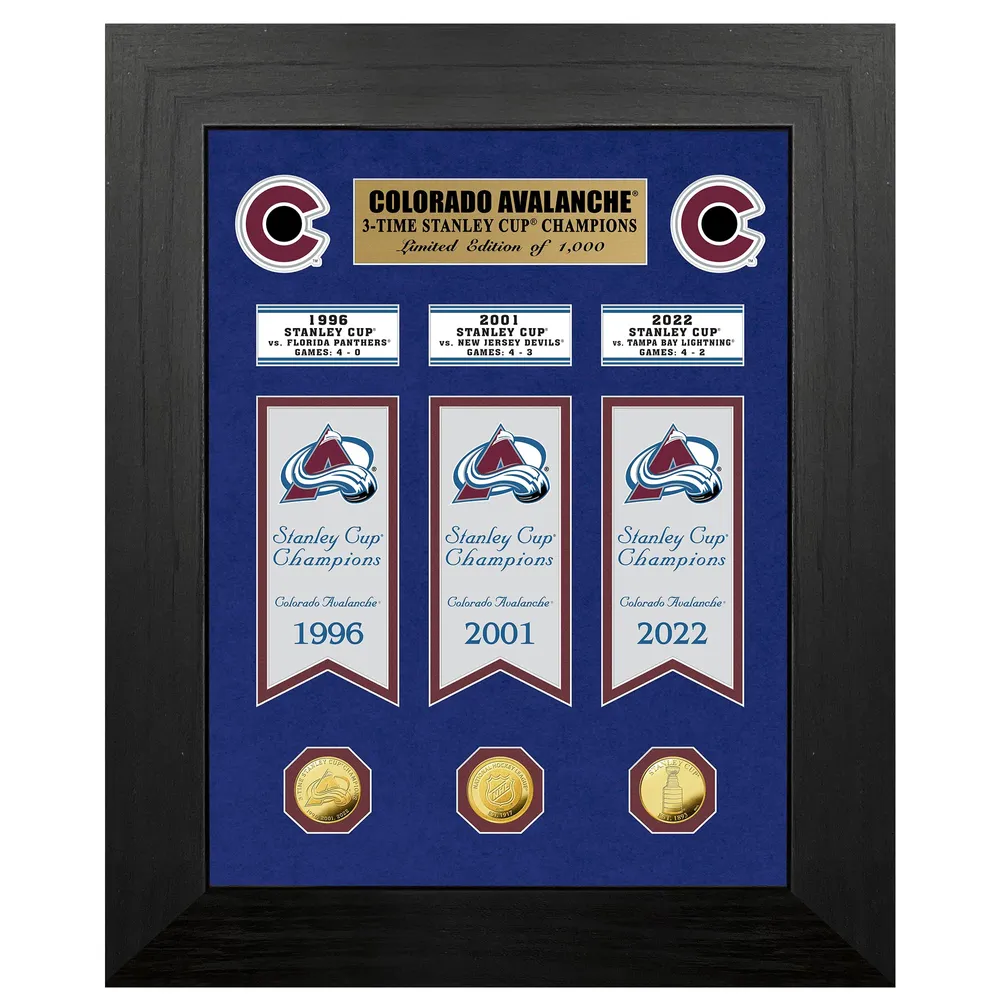 Lids Colorado Avalanche Highland Mint 18'' x 22'' Three-Time Stanley Cup  Champions Deluxe Collection Photo Mint