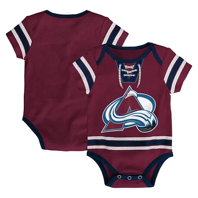 Infant Burgundy Colorado Avalanche Hockey Jersey Bodysuit