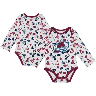 Body à manches longues pour bébé Colorado Avalanche Quick Learn blanc