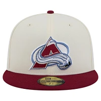 Men's New Era  White Colorado Avalanche Chrome Two-Toned 59FIFTY Fitted Hat