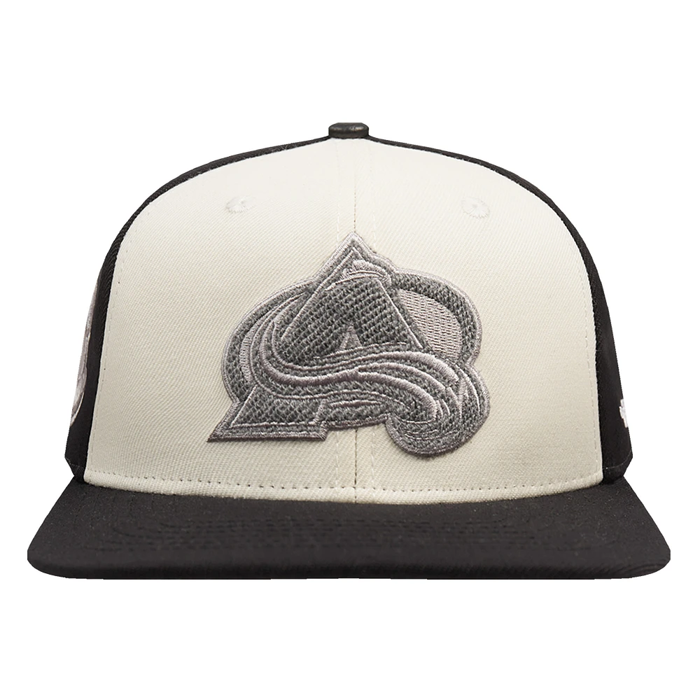 Men's Pro Standard  Cream Colorado Avalanche French Terry Snapback Hat