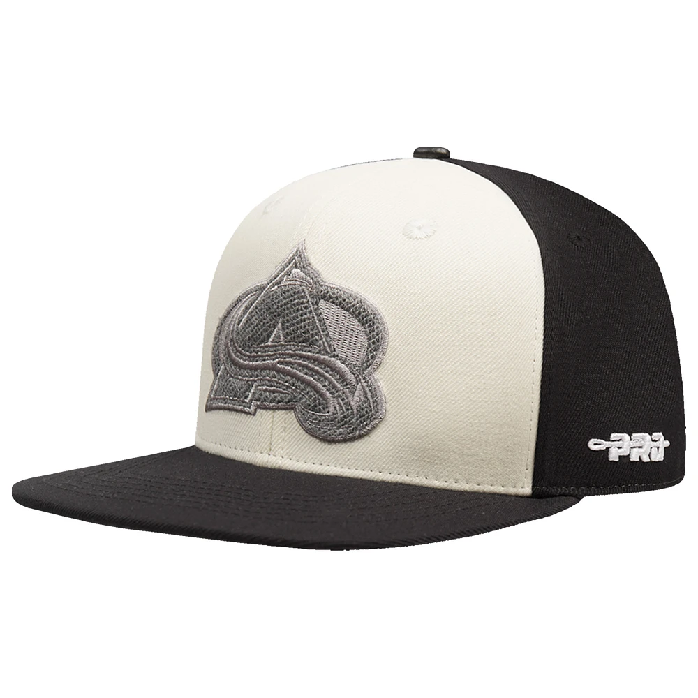 Men's Pro Standard  Cream Colorado Avalanche French Terry Snapback Hat