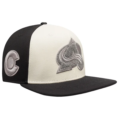 Men's Pro Standard  Cream Colorado Avalanche French Terry Snapback Hat