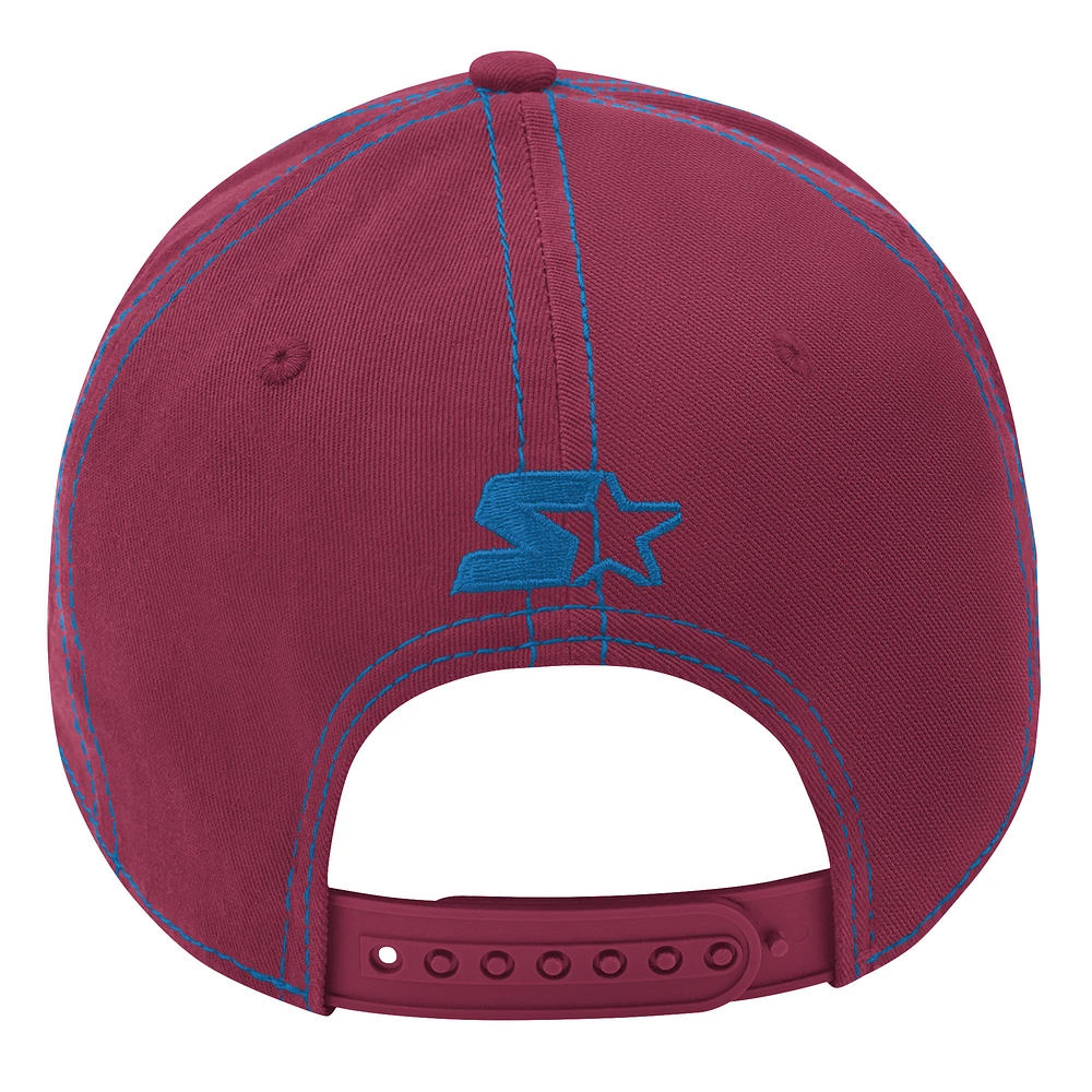 Men's Starter  Burgundy Colorado Avalanche Sphere II Curved Starfit Adjustable Hat