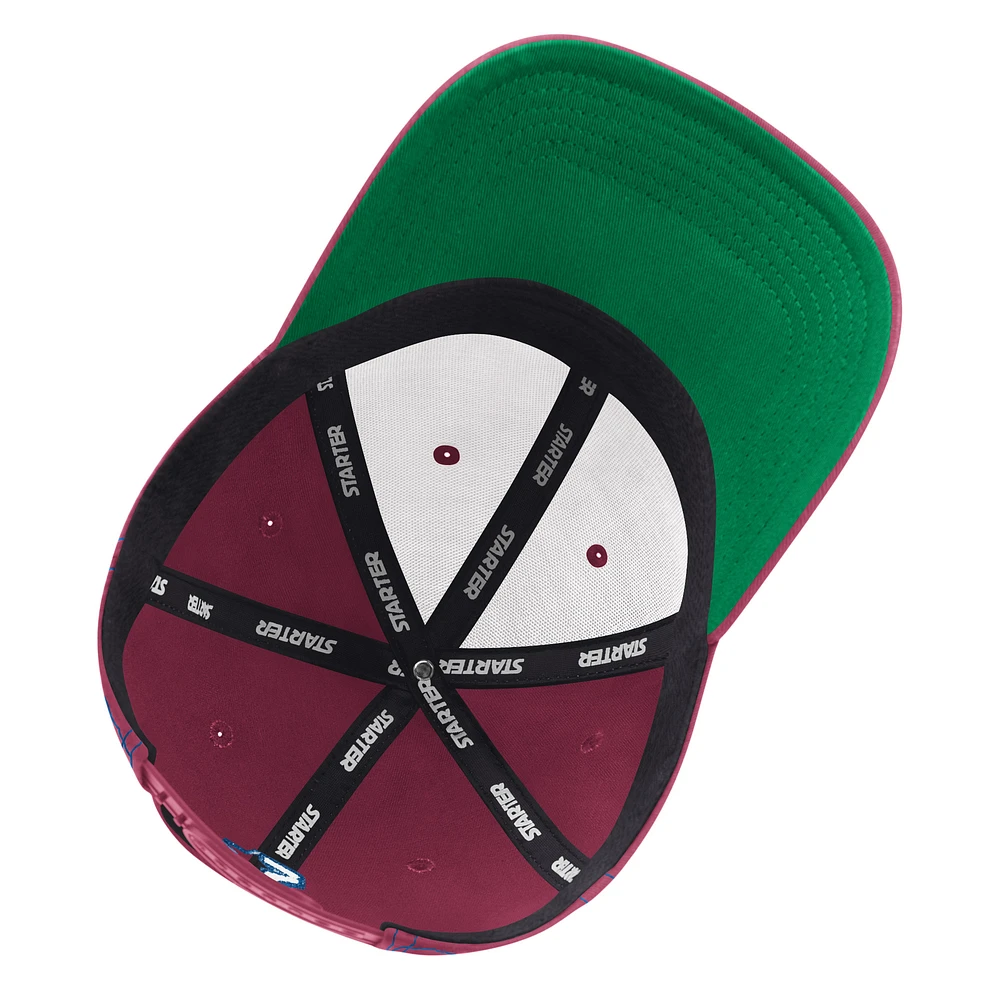 Men's Starter  Burgundy Colorado Avalanche Sphere II Curved Starfit Adjustable Hat