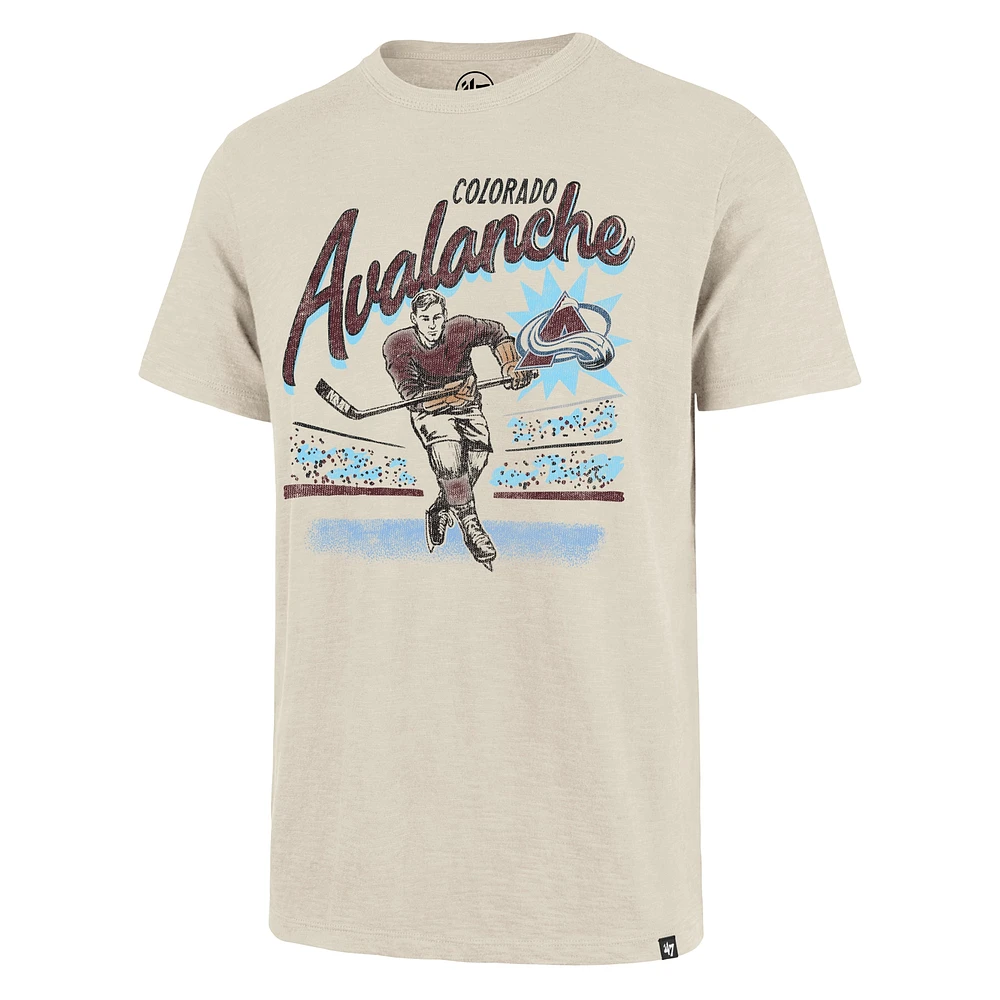 Men's '47  Natural Colorado Avalanche Hockey Player Golden Age Scrum T-Shirt