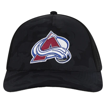 Men's American Needle  Black Colorado Avalanche Valin Camo Super Tech Vented Adjustable Hat