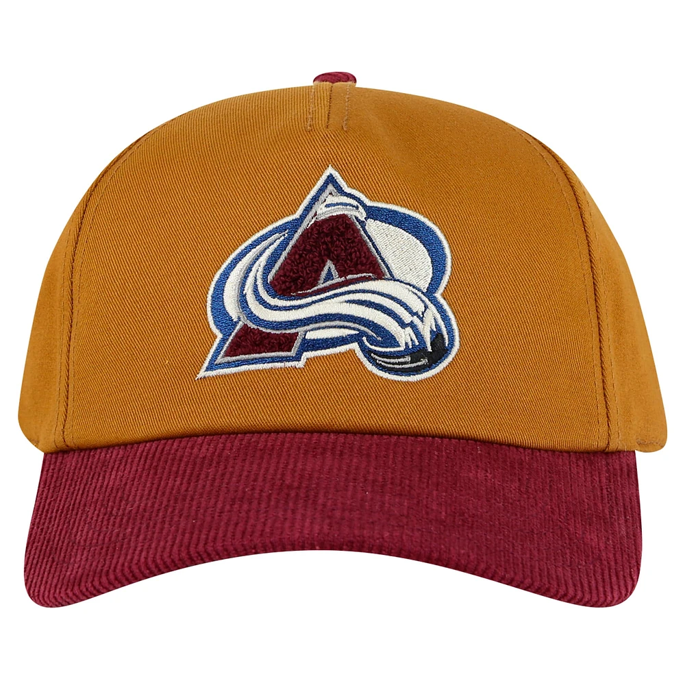 Men's American Needle  Tan/Burgundy Colorado Avalanche Burnett Adjustable Hat