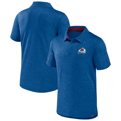 Men's  Blue Colorado Avalanche Authentic Pro Jacquard Polo