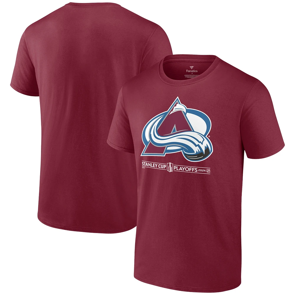 Men's  Burgundy Colorado Avalanche 2024 Stanley Cup Playoffs Breakout T-Shirt