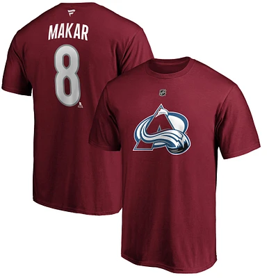 Men's Cale Makar Burgundy Colorado Avalanche Authentic Stack Player Name & Number T-Shirt