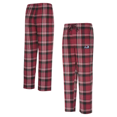 Pantalon de nuit en flanelle pour homme Concepts Sport Bordeaux/noir Colorado Avalanche Region