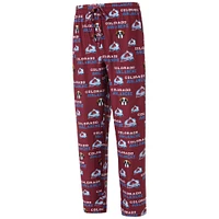 Men's Concepts Sport  Burgundy Colorado Avalanche All Over Print Knit Pants