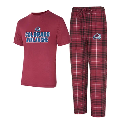 Ensemble de nuit pour homme Concepts Sport Colorado Avalanche Vector T-shirt et pantalon