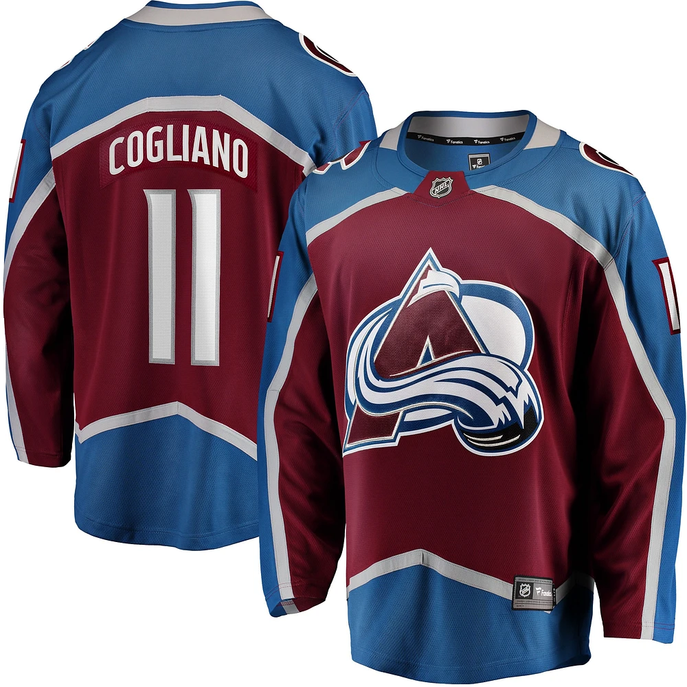 Fanatics pour hommes Andrew Cogliano Bourgogne Colorado Avalanche Home Breakaway Maillot