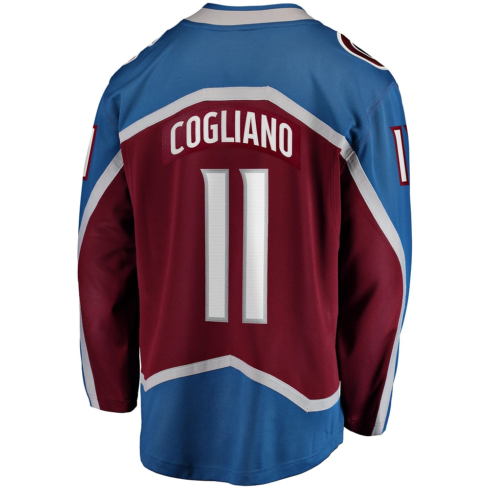 Fanatics pour hommes Andrew Cogliano Bourgogne Colorado Avalanche Home Breakaway Maillot