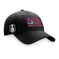 Casquette réglable noire Fanatics pour hommes de l'Avalanche du Colorado 2022, champions de la Coupe Stanley, ville natale