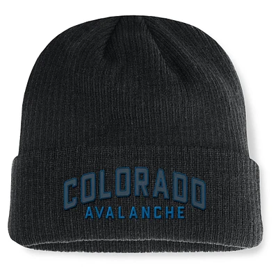 Bonnet à revers Andee Colorado Avalanche noir Fanatics pour homme