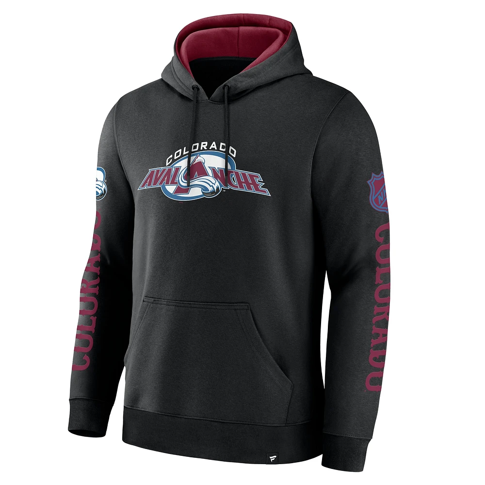 Men's Fanatics Black Colorado Avalanche Big City Legacy Fleece Pullover Hoodie