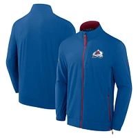 Veste d'entraîneur entièrement zippée Fanatics Blue Colorado Avalanche Authentic Pro Rink pour homme