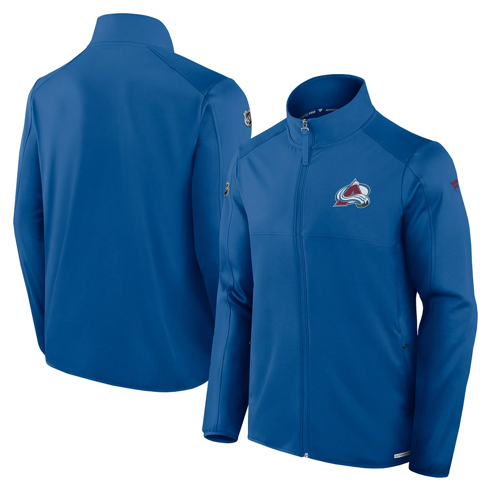 Veste polaire entièrement zippée Fanatics Colorado Avalanche Authentic Pro Rink pour homme, bleu