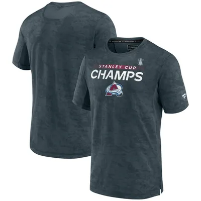 Colorado Avalanche Fanatics Branded 2022 Stanley Cup Champions Authentic Pro T-Shirt - Charcoal