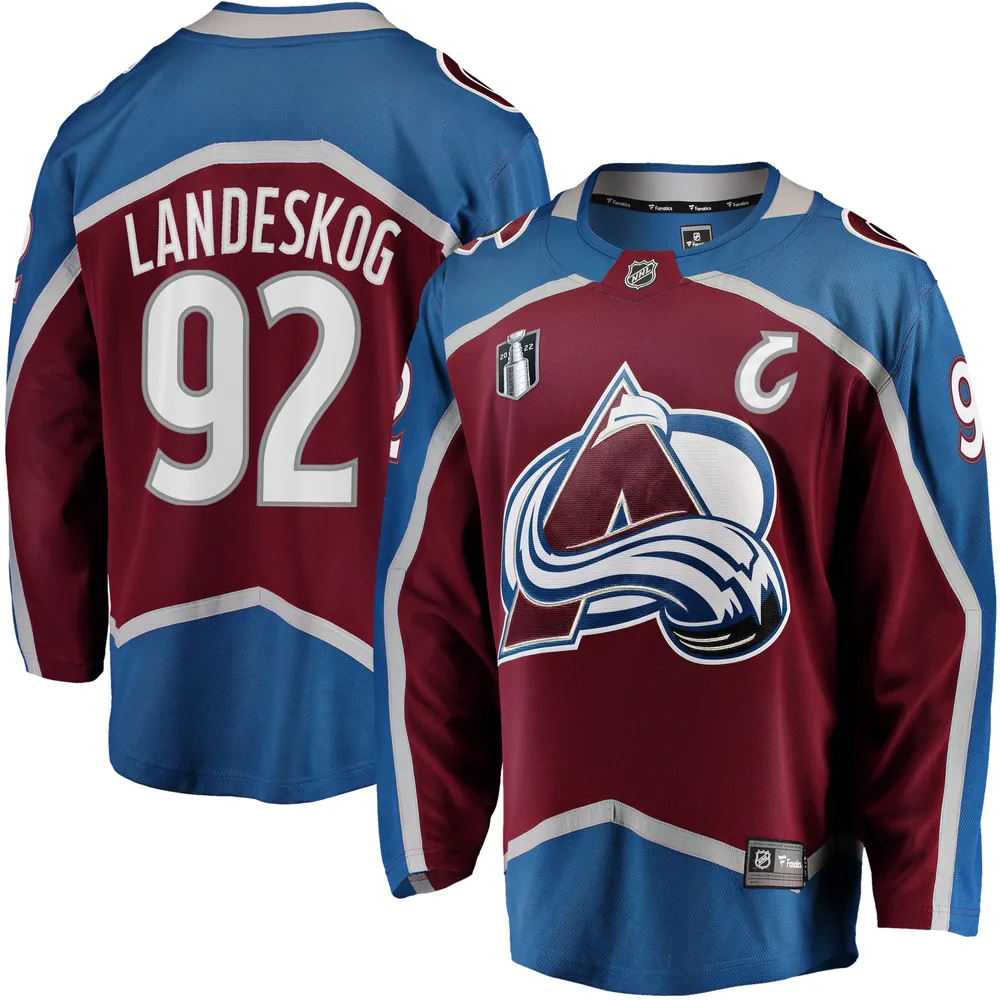 Men's Fanatics Branded Cale Makar Burgundy Colorado Avalanche 2022 Stanley Cup Champions Breakaway Patch Player Jersey