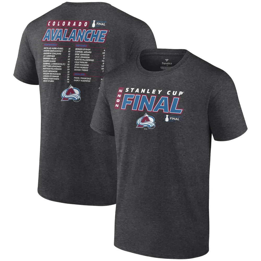 Lids Colorado Avalanche Fanatics Branded 2022 Stanley Cup Final Own Goal Roster  T-Shirt - Heathered Charcoal