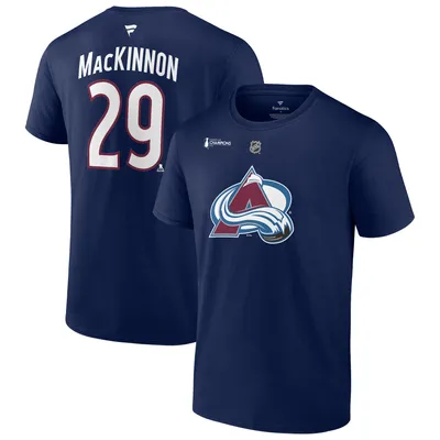 Nathan MacKinnon Colorado Avalanche Fanatics Branded 2022 Stanley Cup Champions Big & Tall Name Number T-Shirt - Navy