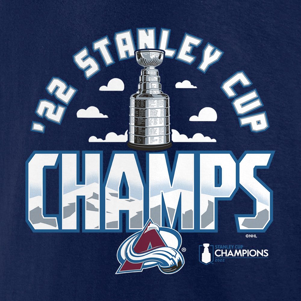 Men's Fanatics Branded Navy Colorado Avalanche 2022 Stanley Cup Champions Celebration T-Shirt Size: Medium