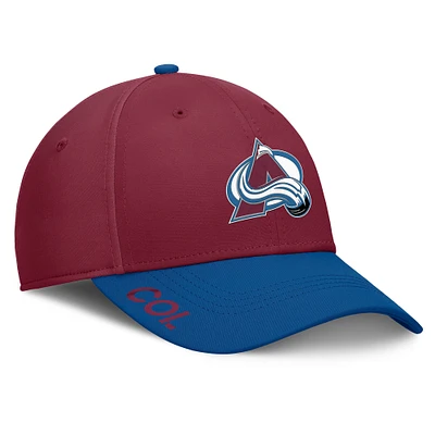 Casquette Fanatics Authentic Pro Rink Flex bordeaux/bleu pour homme Colorado Avalanche