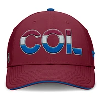 Men's Fanatics Burgundy/Blue Colorado Avalanche Authentic Pro Rink Team Code Flex Hat