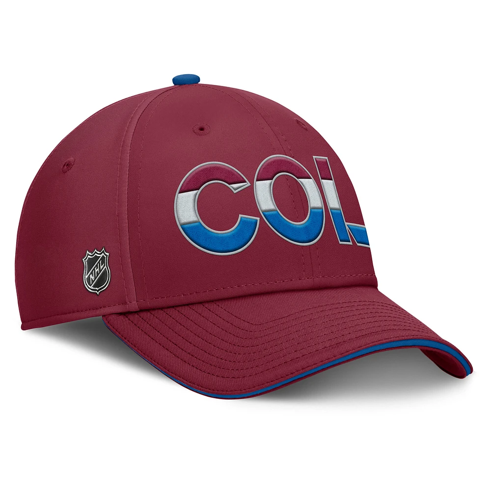 Men's Fanatics Burgundy/Blue Colorado Avalanche Authentic Pro Rink Team Code Flex Hat