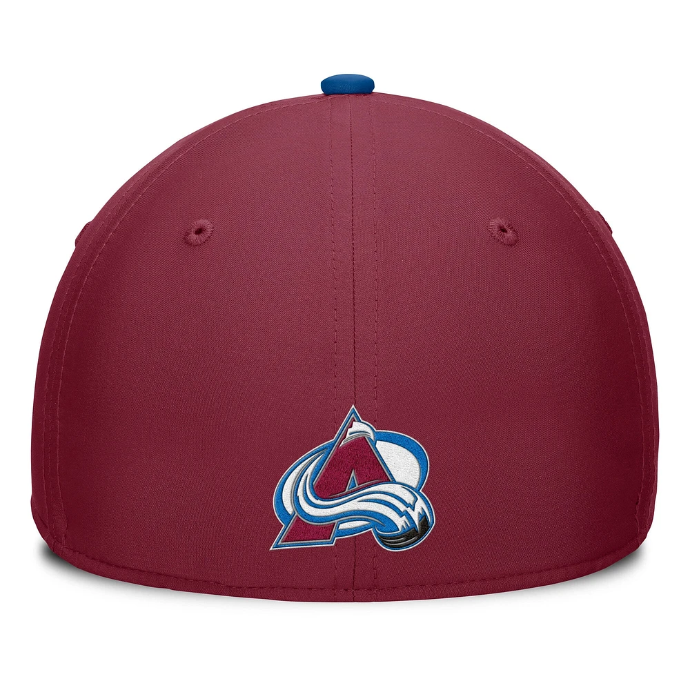 Men's Fanatics Burgundy/Blue Colorado Avalanche Authentic Pro Rink Team Code Flex Hat