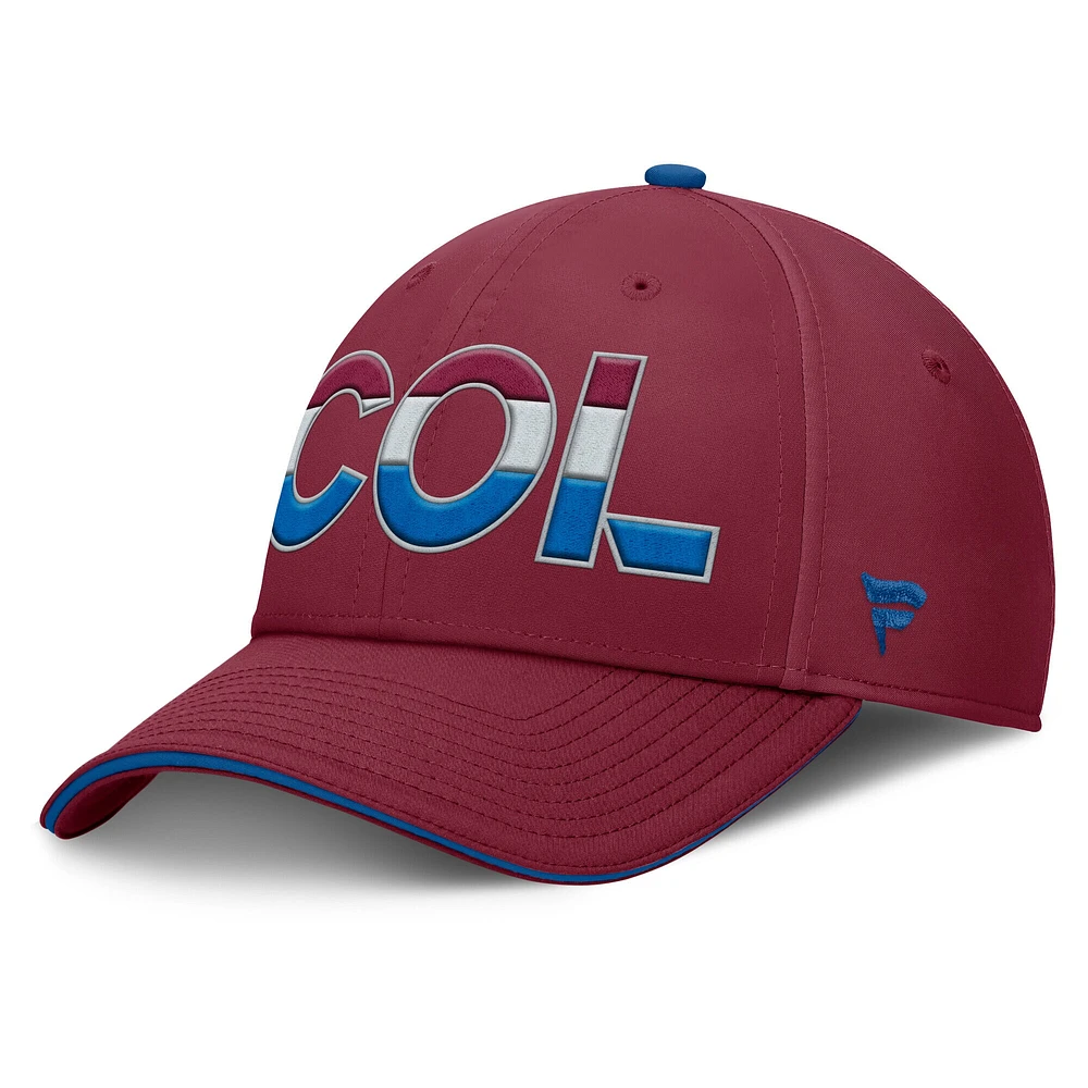 Men's Fanatics Burgundy/Blue Colorado Avalanche Authentic Pro Rink Team Code Flex Hat