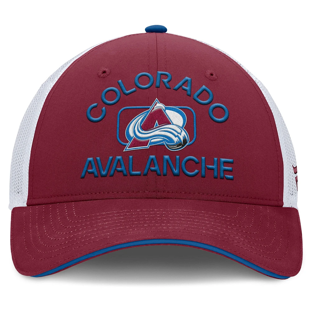 Men's Fanatics Burgundy/White Colorado Avalanche Authentic Pro Rink Trucker Hat