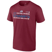 Men's Fanatics Burgundy Colorado Avalanche 2022 Central Division Champions Big & Tall T-Shirt