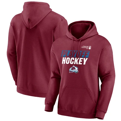 Men's Fanatics Burgundy Colorado Avalanche 2025 Stanley Cup Playoffs Breakout Fleece Pullover Hoodie