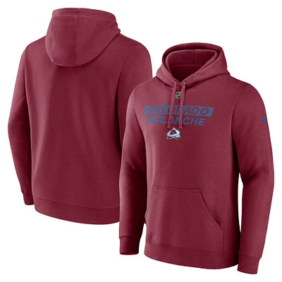 Sweat à capuche en polaire primaire Authentic Pro Core Colorado Avalanche Bordeaux Fanatics pour hommes