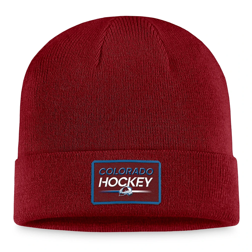 Men's Fanatics Burgundy Colorado Avalanche Authentic Pro Cuffed Knit Hat