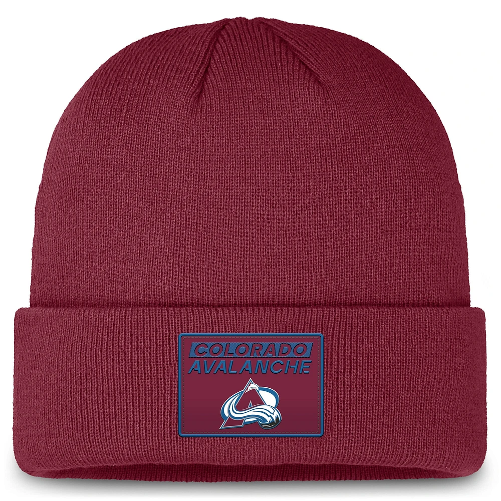 Men's Fanatics Burgundy Colorado Avalanche Authentic Pro Cuffed Knit Hat