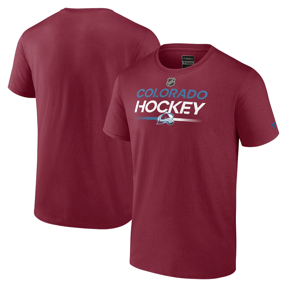 Men's Fanatics Burgundy Colorado Avalanche Authentic Pro Primary T-Shirt