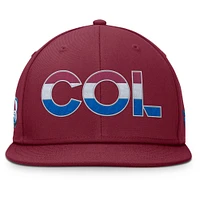 Men's Fanatics Burgundy Colorado Avalanche Authentic Pro Rink Snapback Hat