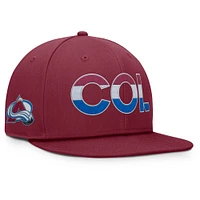 Men's Fanatics Burgundy Colorado Avalanche Authentic Pro Rink Snapback Hat