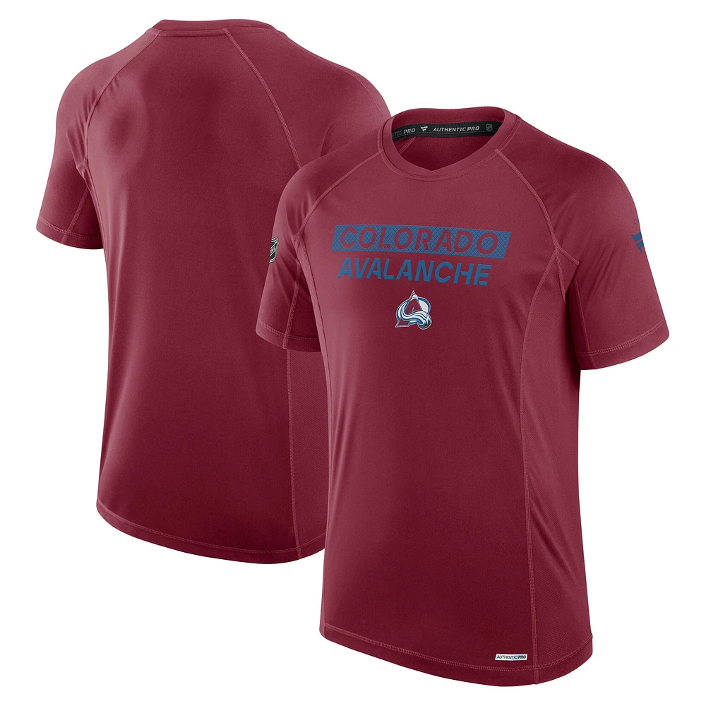 Men's Fanatics Burgundy Colorado Avalanche Authentic Pro Rink Tech T-Shirt