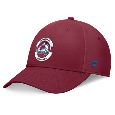 Casquette Flex authentique Pro Training Camp de l'Avalanche du Colorado Fanatics pour hommes, bordeaux