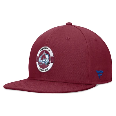 Casquette Snapback Authentic Pro Training Camp Fanatics Bordeaux Colorado Avalanche pour hommes