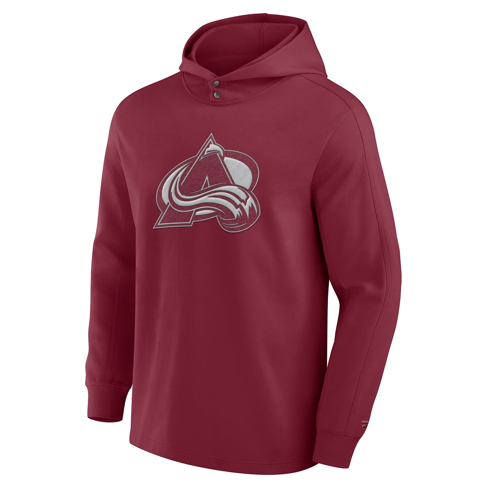 Men's Fanatics Burgundy Colorado Avalanche Elements Blaze Tri-Blend Long Sleeve Hoodie T-Shirt