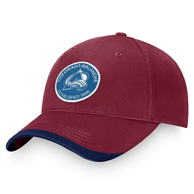 Casquette réglable fondamentale bordeaux Colorado Avalanche Fanatics pour hommes